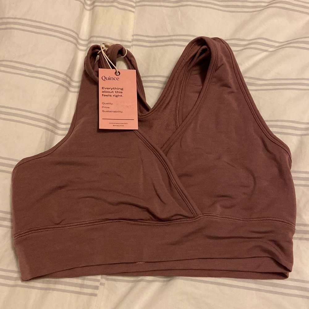 Quince French Terry Modal Maternity & Nursing Bra 2-Pk sz M Medium Twilight Pink